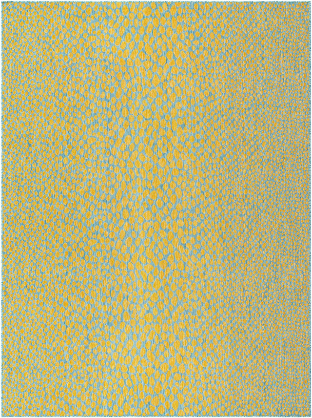 Yellow and Aqua 9' x 12' Jill Zarin Outdoor Rectangle Area Rug Weather Resistant for Patio, Deck, Terrace, Balcony, Porch Durable 100% Polypropylene Carpet for Outside for Sale at Rug Engine