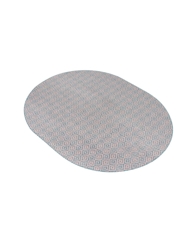 Pink and Aqua 7' 10 x 10' Jill Zarin Outdoor Oval Area Rug Weather Resistant for Patio, Deck, Terrace, Balcony, Porch Durable 100% Polypropylene Carpet for Outside for Sale at Rug Engine