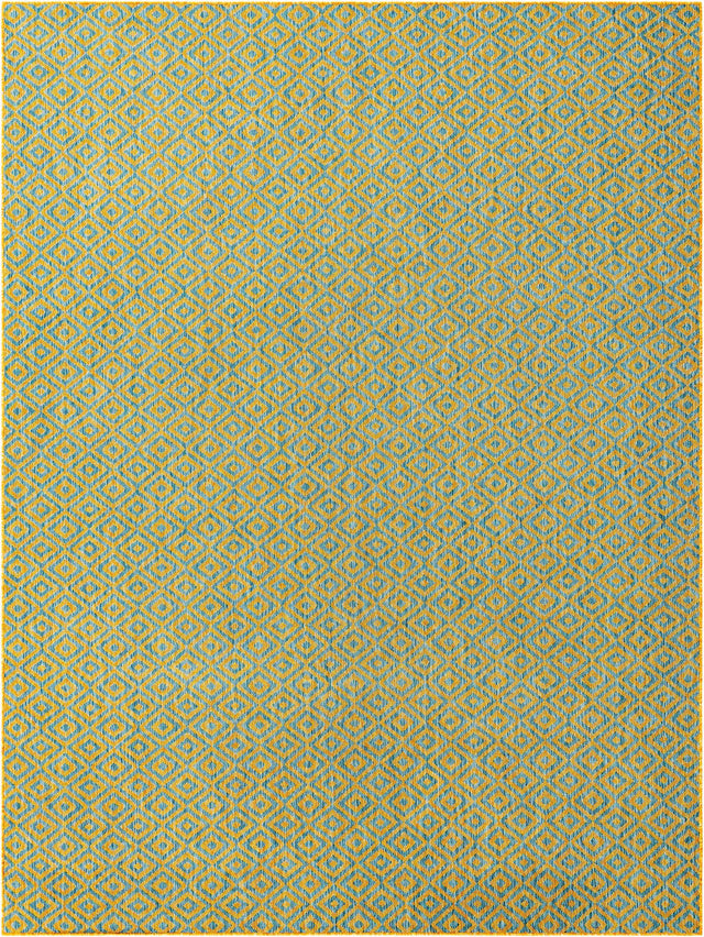 Yellow and Aqua 9' x 12' Jill Zarin Outdoor Rectangle Area Rug Weather Resistant for Patio, Deck, Terrace, Balcony, Porch Durable 100% Polypropylene Carpet for Outside for Sale at Rug Engine