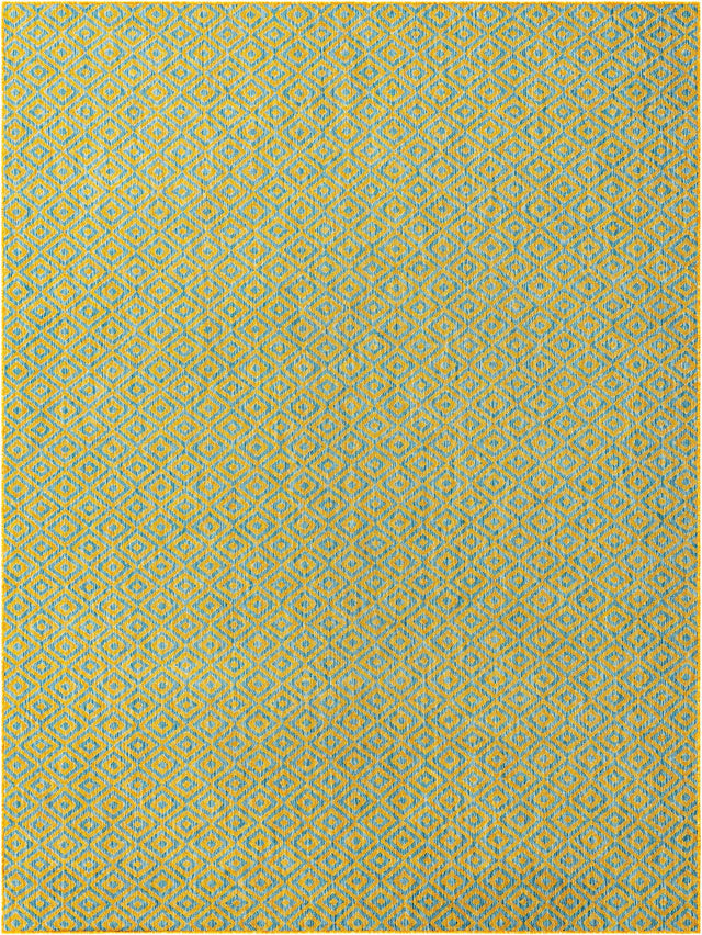 Yellow and Aqua 7' 10 x 10' Jill Zarin Outdoor Rectangle Area Rug Weather Resistant for Patio, Deck, Terrace, Balcony, Porch Durable 100% Polypropylene Carpet for Outside for Sale at Rug Engine