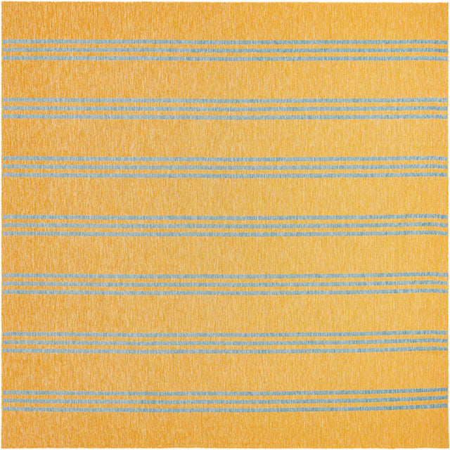 Yellow and Aqua 13' 1 x 13' 1 Jill Zarin Outdoor Square Area Rug Weather Resistant for Patio, Deck, Terrace, Balcony, Porch Durable 100% Polypropylene Carpet for Outside for Sale at Rug Engine