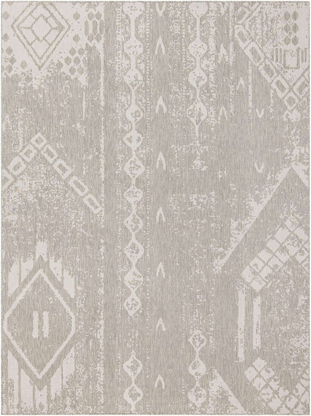 Gray 10' x 13' 1 Outdoor Bohemian Rectangle Area Rug Weather Resistant for Patio, Deck, Terrace, Balcony, Porch 100% Polypropylene Boho Carpet Mat for Sale at Rug Engine