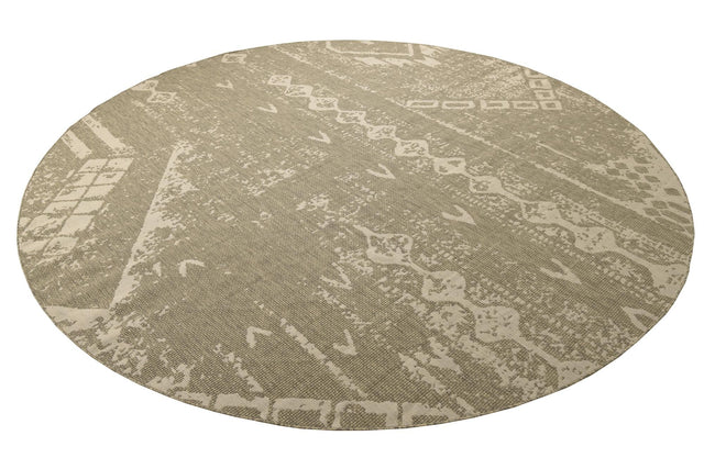 Gray 13' 1 x 13' 1 Outdoor Bohemian Round Area Rug Weather Resistant for Patio, Deck, Terrace, Balcony, Porch 100% Polypropylene Boho Carpet Mat for Sale at Rug Engine