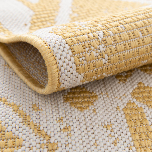 Yellow 9' x 12' Outdoor Bohemian Rectangle Area Rug Weather Resistant for Patio, Deck, Terrace, Balcony, Porch 100% Polypropylene Boho Carpet Mat for Sale at Rug Engine