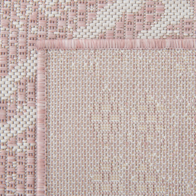 Pink 13' 1 x 13' 1 Outdoor Bohemian Square Area Rug Weather Resistant for Patio, Deck, Terrace, Balcony, Porch 100% Polypropylene Boho Carpet Mat for Sale at Rug Engine
