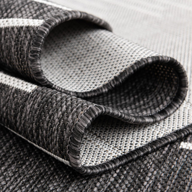 Charcoal Gray 6' 1 x 6' 1 Outdoor Modern Square Area Rug Weather Resistant for Patio, Deck, Terrace, Balcony, Porch 100% Polypropylene Modern Outside Carpet for Sale at Rug Engine