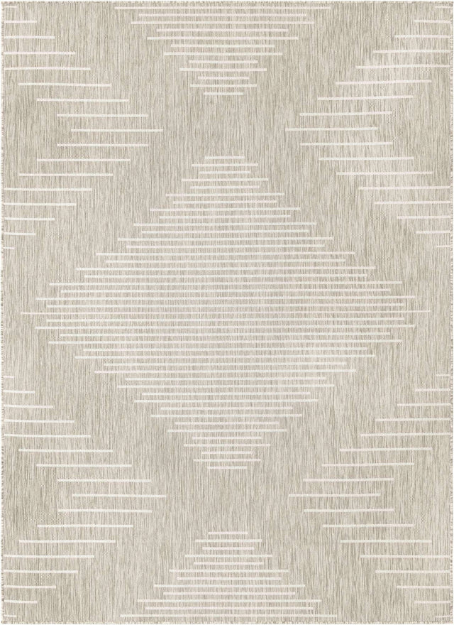 Gray 7' 1 x 10' Outdoor Modern Rectangle Area Rug Weather Resistant for Patio, Deck, Terrace, Balcony, Porch 100% Polypropylene Modern Outside Carpet for Sale at Rug Engine
