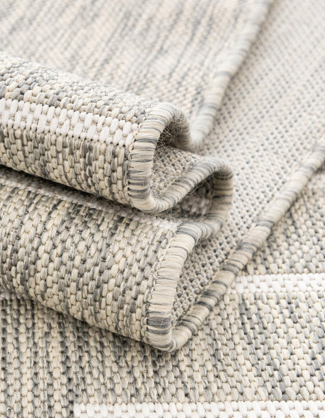 Gray 7' 10 x 11' Outdoor Modern Rectangle Area Rug Weather Resistant for Patio, Deck, Terrace, Balcony, Porch 100% Polypropylene Modern Outside Carpet for Sale at Rug Engine