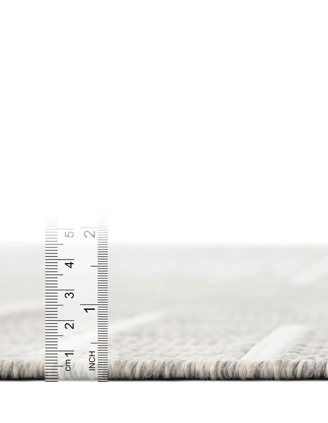 Gray 2' x 6' 1 Outdoor Modern Runner Area Rug Weather Resistant for Patio, Deck, Terrace, Balcony, Porch 100% Polypropylene Modern Outside Carpet for Sale at Rug Engine