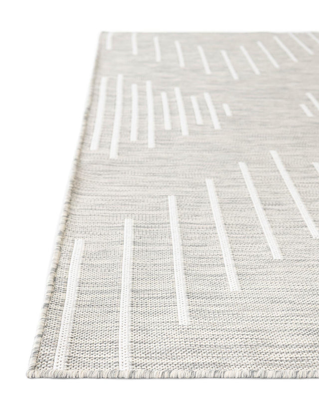 Gray 2' x 6' 1 Outdoor Modern Runner Area Rug Weather Resistant for Patio, Deck, Terrace, Balcony, Porch 100% Polypropylene Modern Outside Carpet for Sale at Rug Engine