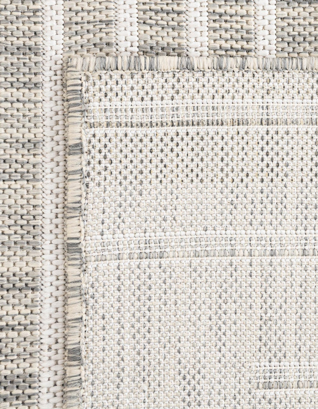 Gray 2' x 6' 1 Outdoor Modern Runner Area Rug Weather Resistant for Patio, Deck, Terrace, Balcony, Porch 100% Polypropylene Modern Outside Carpet for Sale at Rug Engine