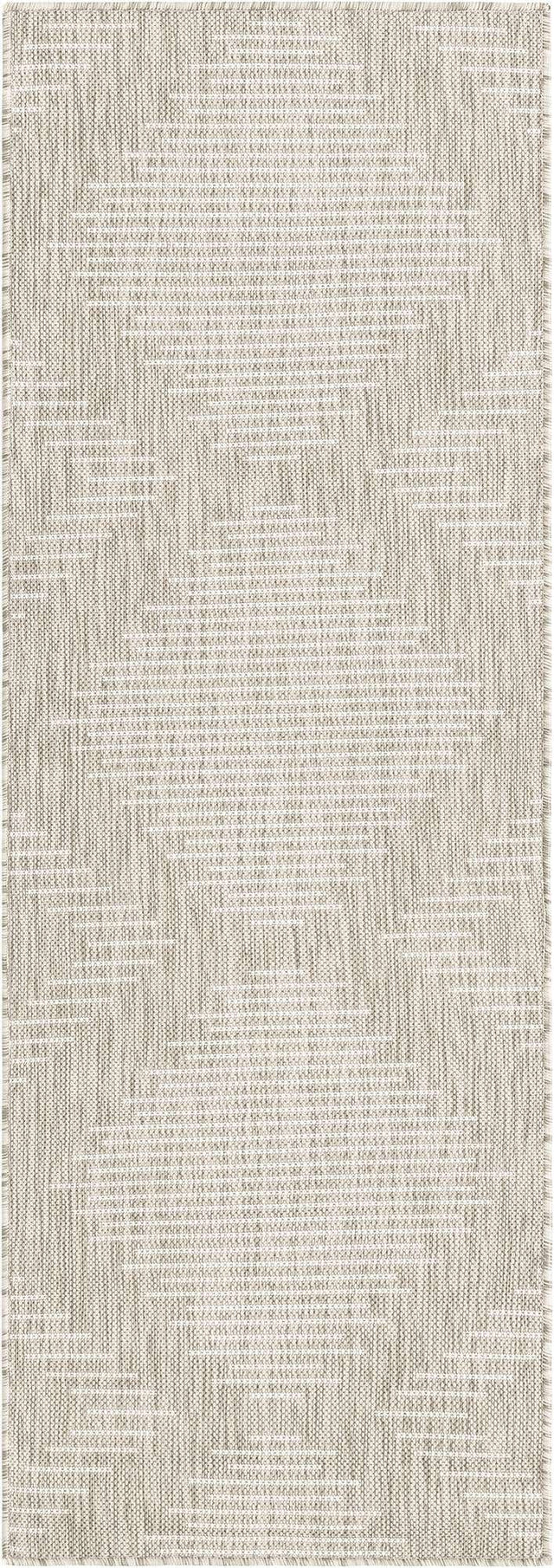 Gray 2' x 6' 1 Outdoor Modern Runner Area Rug Weather Resistant for Patio, Deck, Terrace, Balcony, Porch 100% Polypropylene Modern Outside Carpet for Sale at Rug Engine