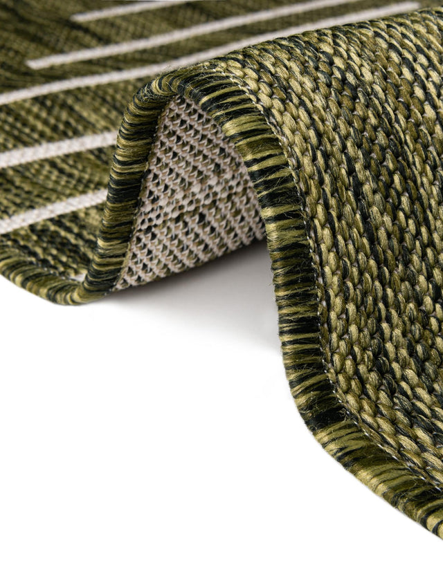 Green 3' 1 x 3' 1 Outdoor Modern Round Area Rug Weather Resistant for Patio, Deck, Terrace, Balcony, Porch 100% Polypropylene Modern Outside Carpet for Sale at Rug Engine