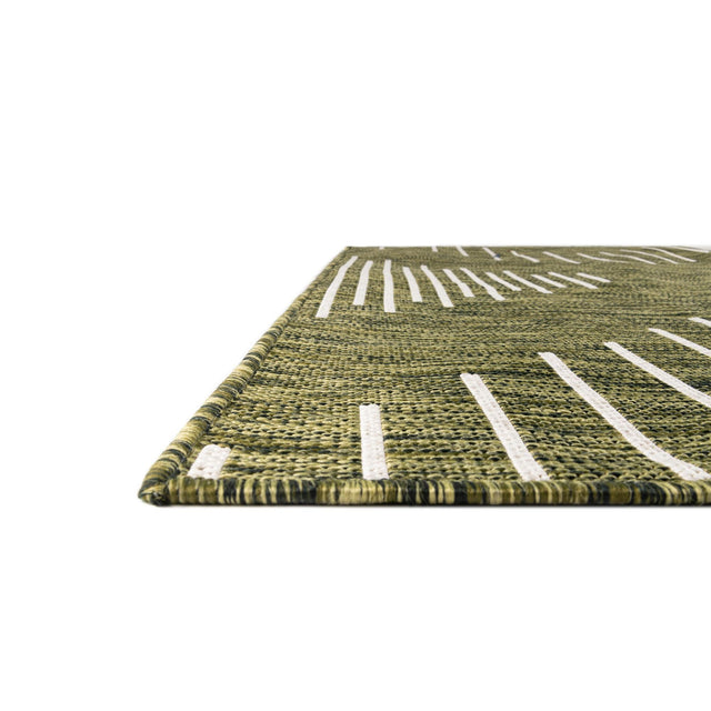 Green 2' x 8' Outdoor Modern Runner Area Rug Weather Resistant for Patio, Deck, Terrace, Balcony, Porch 100% Polypropylene Modern Outside Carpet for Sale at Rug Engine