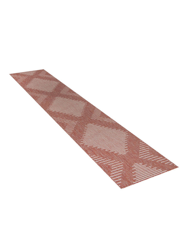 Rust Red 2' 7 x 12' Outdoor Modern Runner Area Rug Weather Resistant for Patio, Deck, Terrace, Balcony, Porch 100% Polypropylene Modern Outside Carpet for Sale at Rug Engine