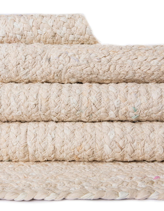 Ivory 1' 2 x 8' Braided Chindi Table Runner Area Rug Decorative Dining Room Kitchen All Natural Material Table Cover 100% Cotton Hand Braided Natural Eco-Friendly Boho Style Modern Carpet for Living Rooms Dining Office Dorm for Sale at Rug Engine