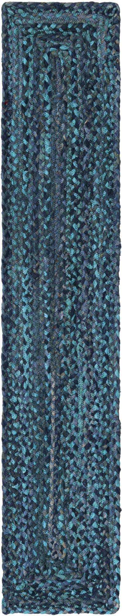 Blue 1' 2 x 6' 1 Braided Chindi Table Runner Area Rug Decorative Dining Room Kitchen All Natural Material Table Cover 100% Cotton Hand Braided Natural Eco-Friendly Boho Style Modern Carpet for Living Rooms Dining Office Dorm for Sale at Rug Engine
