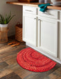 Red 2' 2 x 4' Braided Chindi Semicircle Hearth Rug