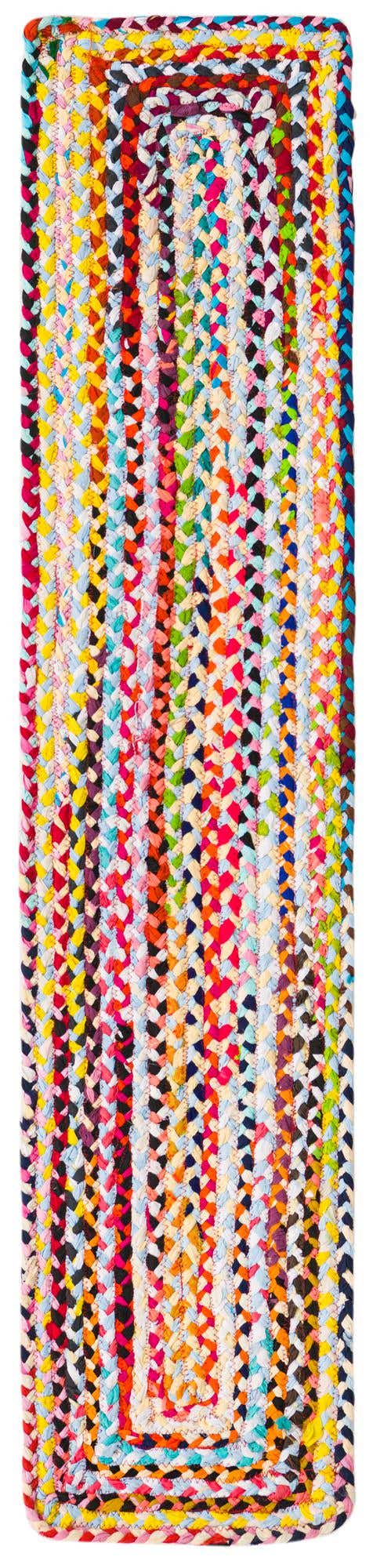 Multicolor 1' 2 x 6' 1 Braided Chindi Table Runner Area Rug Decorative Dining Room Kitchen All Natural Material Table Cover 100% Cotton Hand Braided Natural Eco-Friendly Boho Style Modern Carpet for Living Rooms Dining Office Dorm for Sale at Rug Engine