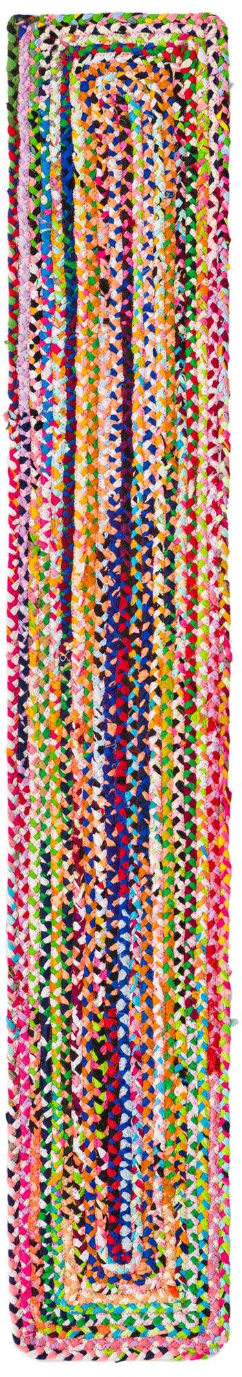 Multicolor 1' 2 x 8' Braided Chindi Table Runner Area Rug Decorative Dining Room Kitchen All Natural Material Table Cover 100% Cotton Hand Braided Natural Eco-Friendly Boho Style Modern Carpet for Living Rooms Dining Office Dorm for Sale at Rug Engine