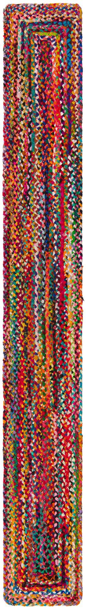 Multicolor 1' 2 x 10' Braided Chindi Table Runner Area Rug Decorative Dining Room Kitchen All Natural Material Table Cover 100% Cotton Hand Braided Natural Eco-Friendly Boho Style Modern Carpet for Living Rooms Dining Office Dorm for Sale at Rug Engine
