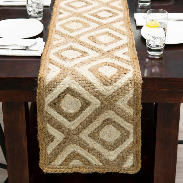 Natural 1' 2 x 6' 1 Braided Jute Table Runner Area Rug Decorative Dining Room Kitchen All Natural Material Table Cover 100% Jute Hand Braided Natural Eco-Friendly Boho Style Carpet for Living Rooms Dining Office Space Dorms for Sale at Rug Engine