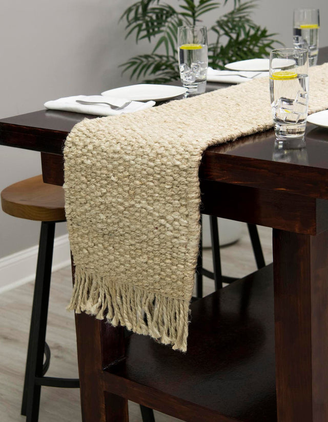 Ivory 1' 2 x 6' 1 Chunky Jute Table Runner Area Rug Decorative Dining Room Kitchen All Natural Material Table Cover 100% All Natural Jute Sustainable Eco-Friendly Carpet Mat for Natural Interior Design Homes for Sale at Rug Engine