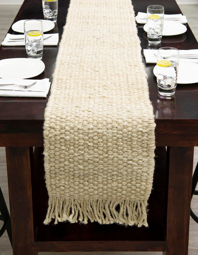 Ivory 1' 2 x 5' 1 Chunky Jute Table Runner Area Rug Decorative Dining Room Kitchen All Natural Material Table Cover 100% All Natural Jute Sustainable Eco-Friendly Carpet Mat for Natural Interior Design Homes for Sale at Rug Engine