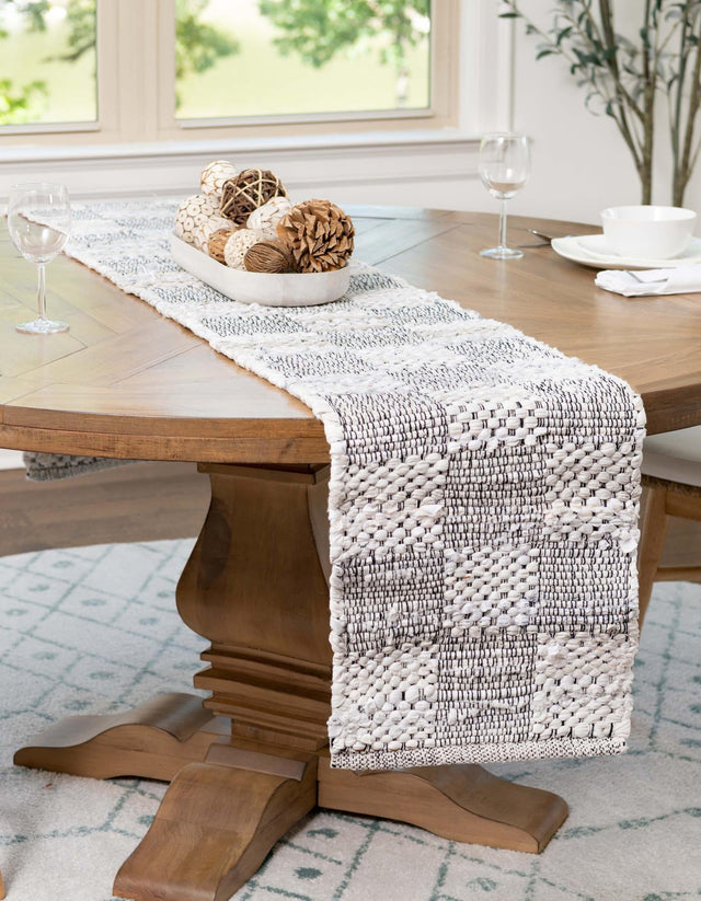 Ivory 1' 2 x 5' 1 Chindi Cotton Table Runner Area Rug Decorative Dining Room Kitchen All Natural Material Table Cover Interior Design Home Decor Carpet Mat for Sale at Rug Engine