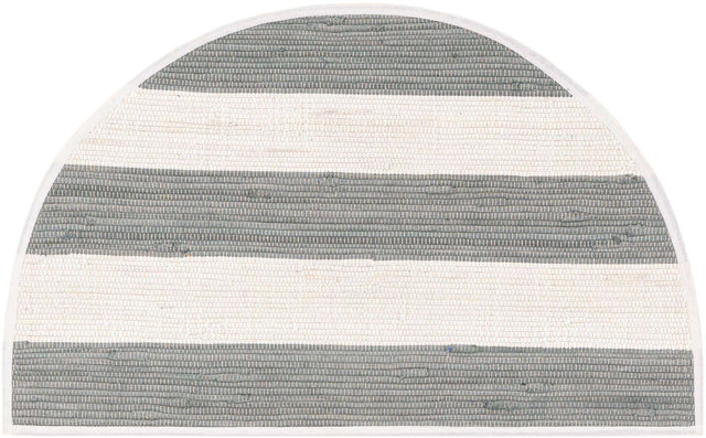 Gray 2' 2 x 3' 7 Chindi Rag Hearth Half-Round Semicircle Area Rug 100% Cotton All Natural Eco-Friendly Carpet Mat Decor for Homes for Sale at Rug Engine