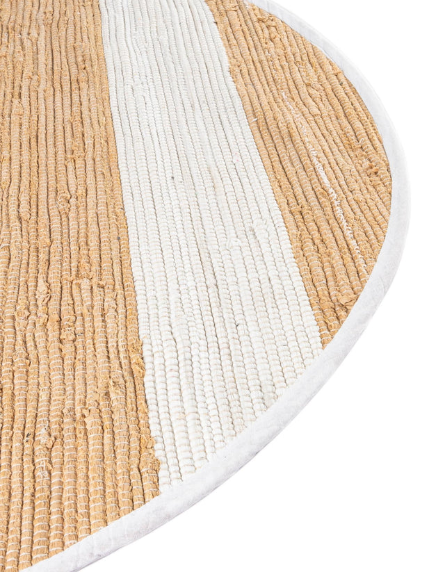 Beige 2' 2 x 3' 7 Chindi Rag Hearth Half-Round Semicircle Area Rug 100% Cotton All Natural Eco-Friendly Carpet Mat Decor for Homes for Sale at Rug Engine