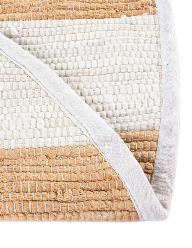 Beige 2' 2 x 3' 7 Chindi Rag Hearth Half-Round Semicircle Area Rug 100% Cotton All Natural Eco-Friendly Carpet Mat Decor for Homes for Sale at Rug Engine