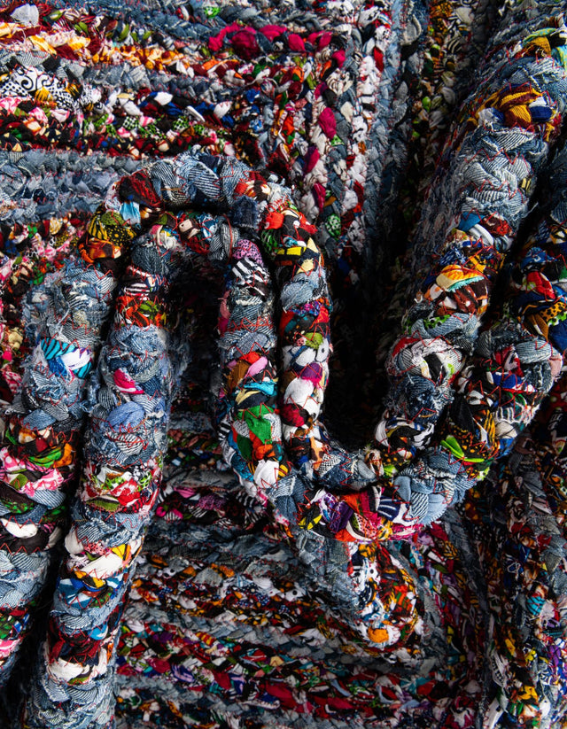 Blue and Multicolor 1' 2 x 10' Braided Chindi Table Runner Area Rug Decorative Dining Room Kitchen All Natural Material Table Cover 100% Cotton Hand Braided Natural Eco-Friendly Boho Style Modern Carpet for Living Rooms Dining Office Dorm for Sale at Rug Engine