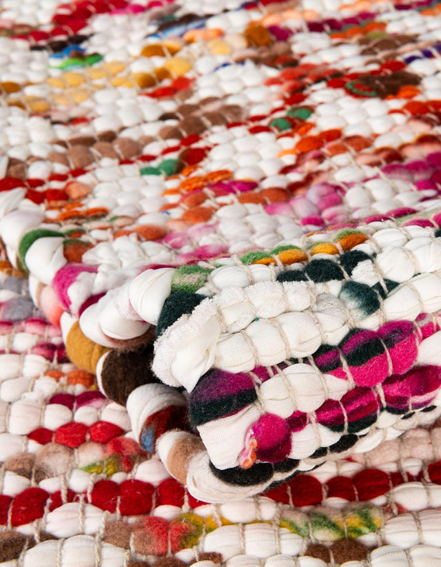 Multicolor 1' 2 x 8' Braided Chindi Table Runner Area Rug Decorative Dining Room Kitchen All Natural Material Table Cover 100% Cotton Hand Braided Natural Eco-Friendly Boho Style Modern Carpet for Living Rooms Dining Office Dorm for Sale at Rug Engine