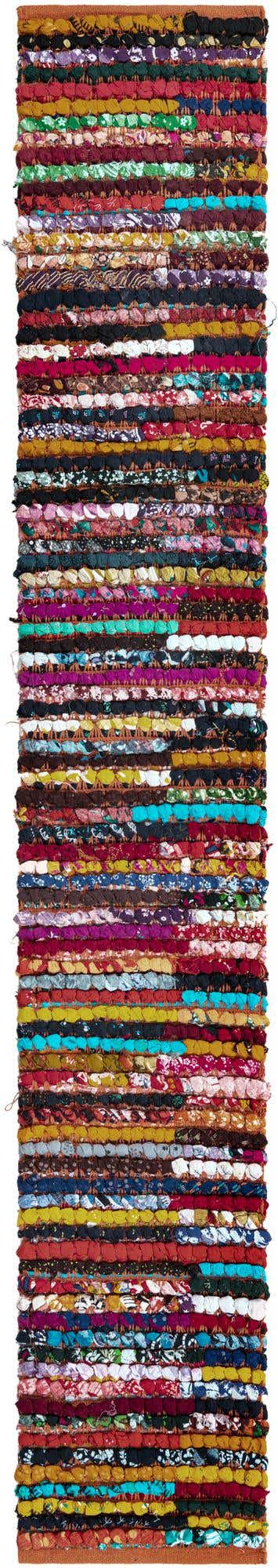 Multicolor 1' 2 x 8' Braided Chindi Table Runner Area Rug Decorative Dining Room Kitchen All Natural Material Table Cover 100% Cotton Hand Braided Natural Eco-Friendly Boho Style Modern Carpet for Living Rooms Dining Office Dorm for Sale at Rug Engine