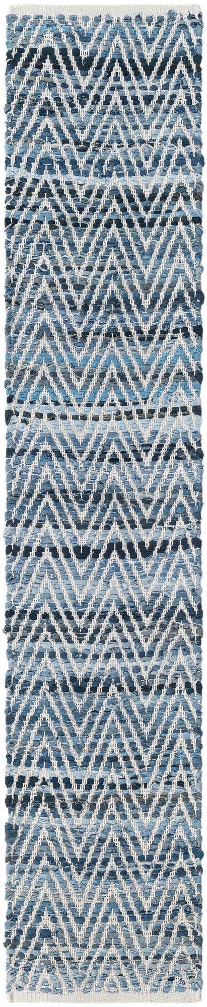 Denim 1' 2 x 6' 1 Chindi Chevron Table Runner Area Rug Decorative Dining Room Kitchen All Natural Material Table Cover 100% Denim Cotton All Natural Modern Geometric Carpet Dining Living Rooms Bathroom Dorm Decor for Sale at Rug Engine