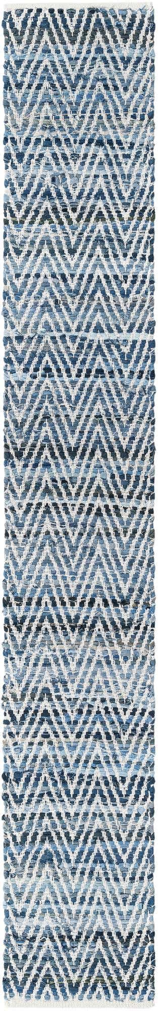 Denim 1' 2 x 8' Chindi Chevron Table Runner Area Rug Decorative Dining Room Kitchen All Natural Material Table Cover 100% Denim Cotton All Natural Modern Geometric Carpet Dining Living Rooms Bathroom Dorm Decor for Sale at Rug Engine
