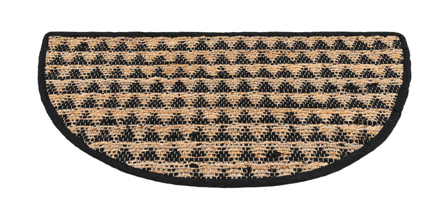 Black 2' 2 x 3' 7 Chindi Jute Hearth Half-Round Semicircle Area Rug Interior Design Home Decor Carpet Mat for Sale at Rug Engine
