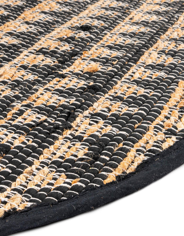 Black 2' 2 x 3' 7 Chindi Jute Hearth Half-Round Semicircle Area Rug Interior Design Home Decor Carpet Mat for Sale at Rug Engine