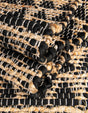 Black 2' 2 x 4' Chindi Jute Semicircle Hearth Rug