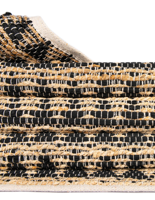 Black 2' 2 x 3' 7 Chindi Jute Hearth Half-Round Semicircle Area Rug Interior Design Home Decor Carpet Mat for Sale at Rug Engine