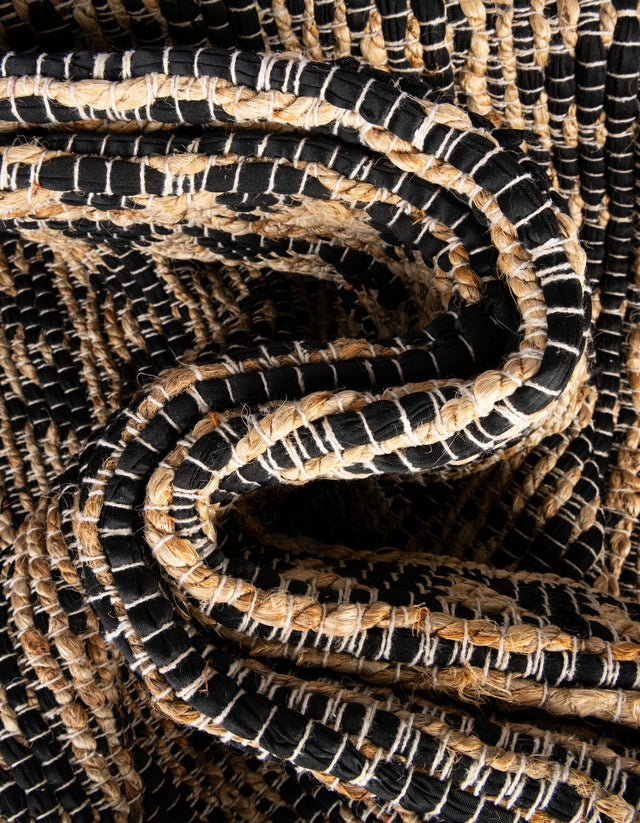 Black 1' 2 x 5' 1 Chindi Jute Table Runner Area Rug Decorative Dining Room Kitchen All Natural Material Table Cover Interior Design Home Decor Carpet Mat for Sale at Rug Engine