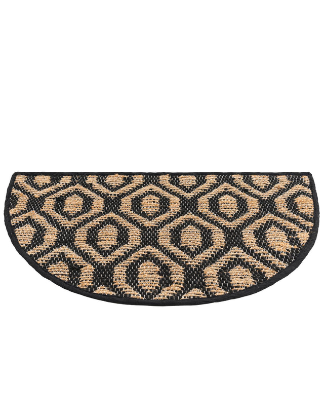 Black Natural 2' 2 x 3' 7 Chindi Jute Hearth Half-Round Semicircle Area Rug Interior Design Home Decor Carpet Mat for Sale at Rug Engine