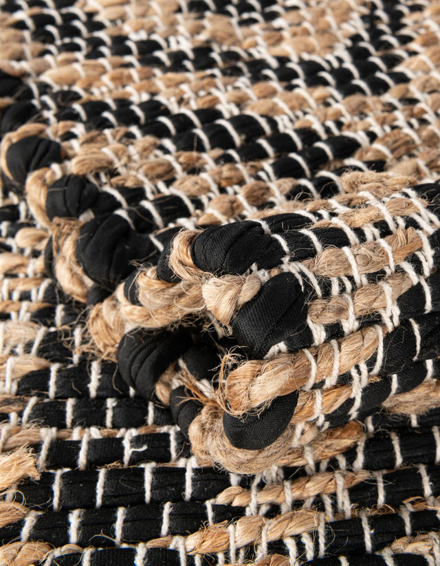 Black Natural 2' 2 x 3' 7 Chindi Jute Hearth Half-Round Semicircle Area Rug Interior Design Home Decor Carpet Mat for Sale at Rug Engine