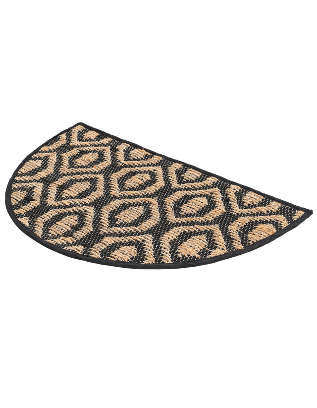 Black Natural 2' 2 x 3' 7 Chindi Jute Hearth Half-Round Semicircle Area Rug Interior Design Home Decor Carpet Mat for Sale at Rug Engine
