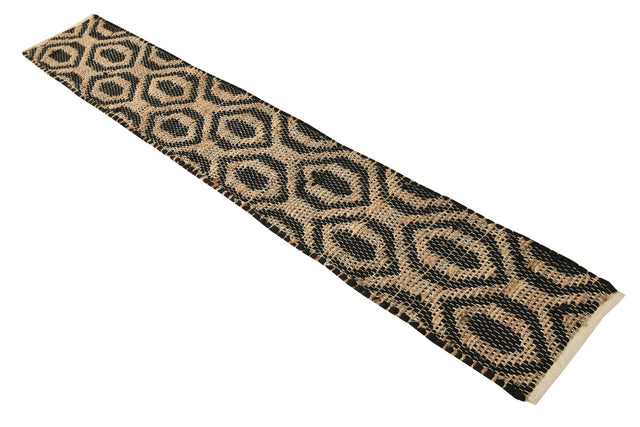 Black 1' 2 x 8' Chindi Jute Table Runner Area Rug Decorative Dining Room Kitchen All Natural Material Table Cover Interior Design Home Decor Carpet Mat for Sale at Rug Engine