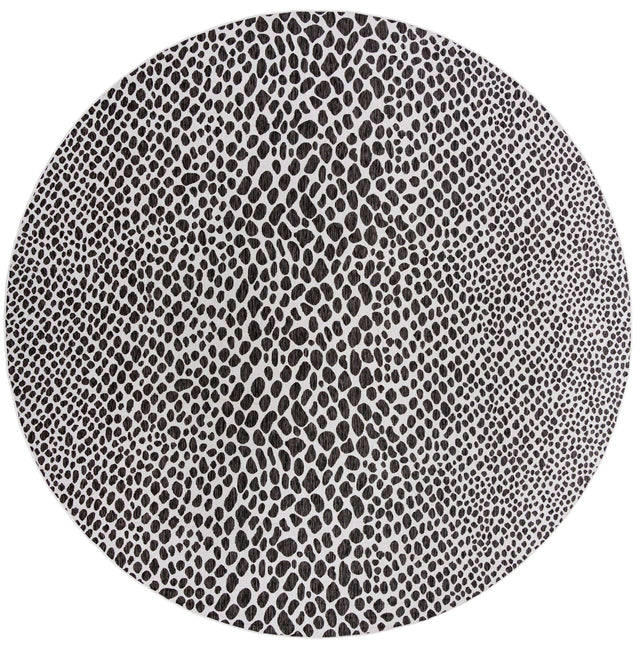 Black 13' 1 x 13' 1 Jill Zarin Outdoor Round Area Rug Weather Resistant for Patio, Deck, Terrace, Balcony, Porch Durable 100% Polypropylene Carpet for Outside for Sale at Rug Engine