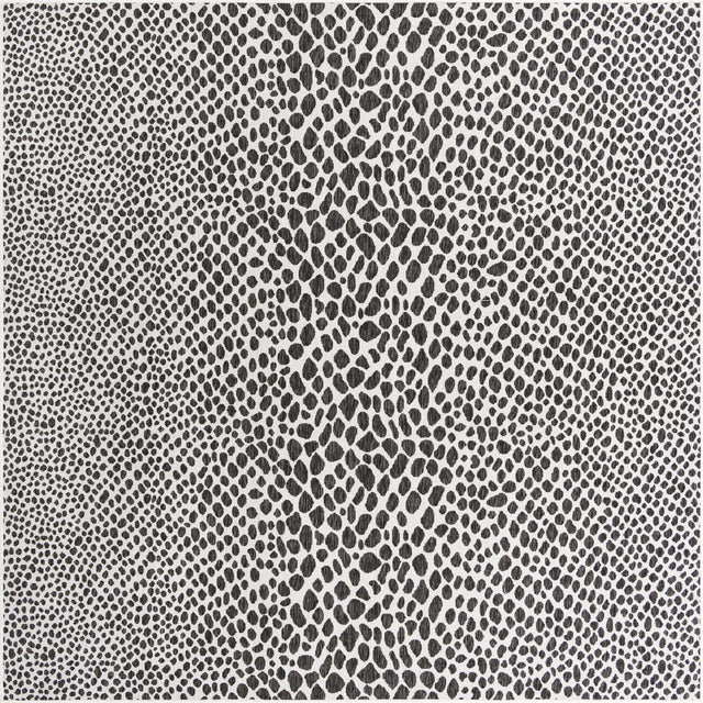 Black 10' 8 x 10' 8 Jill Zarin Outdoor Square Area Rug Weather Resistant for Patio, Deck, Terrace, Balcony, Porch Durable 100% Polypropylene Carpet for Outside for Sale at Rug Engine
