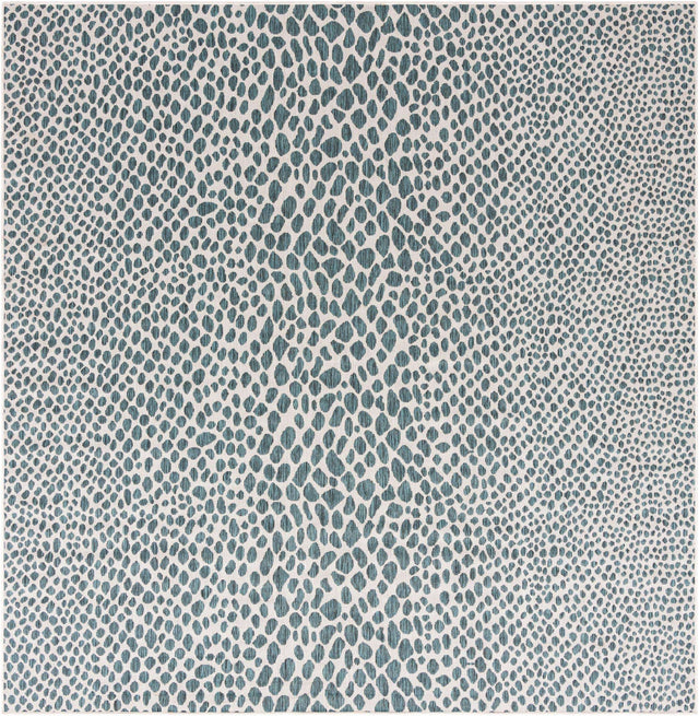Teal 10' 8 x 10' 8 Jill Zarin Outdoor Square Area Rug Weather Resistant for Patio, Deck, Terrace, Balcony, Porch Durable 100% Polypropylene Carpet for Outside for Sale at Rug Engine