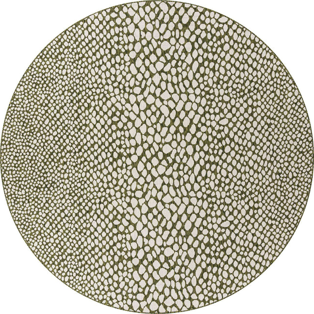 Green 10' 8 x 10' 8 Jill Zarin Outdoor Round Area Rug Weather Resistant for Patio, Deck, Terrace, Balcony, Porch Durable 100% Polypropylene Carpet for Outside for Sale at Rug Engine